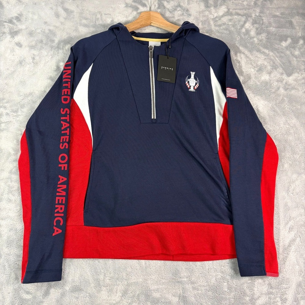 NEW DUNNING GOLF PERFORMANCE SOLHEIM CUP 1/2 ZIP PULLOVER WOMEN HOODIE Large